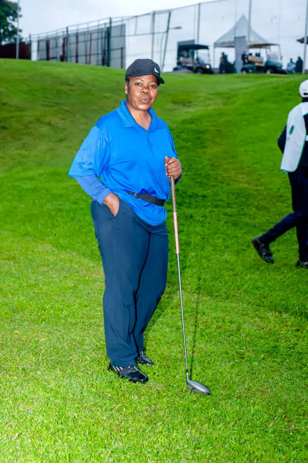 Mnguember Vicky Sylvester on a golf course